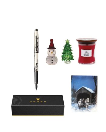 Set Stilou Wanderlust+lumânare parfumată+cadou felicitare, Moș Crăciun sau brad cristal, Cross