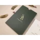 Invitație nuntă dreptunghiulară albă, plic verde 12260 Elite