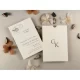 Invitație nuntă dreptunghiulară cu floare aurie 13310 Elite