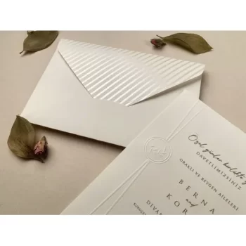 Invitație nuntă dreptunghiulară cu model embosat 12282 Elite