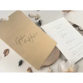Invitație nuntă dreptunghiulară cu trandafir auriu 13325 Elite