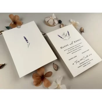 Invitație nuntă dreptunghiulară, imprimeu flori, 96948 Elite