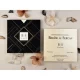 Invitație nuntă elegantă pătrată plic negru/auriu 85851 Elite