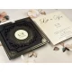 Invitație nuntă elegantă pătrată plic negru/auriu 85865 Elite