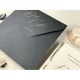 Invitație nuntă pătrată linii aurii, plic negru 96945 Elite