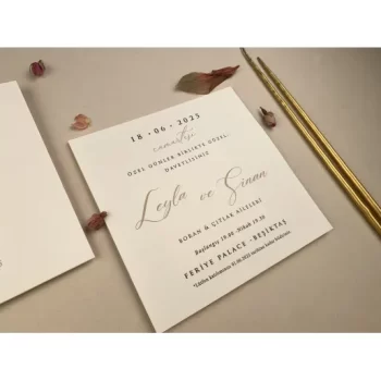 Invitație nuntă plic pătrat deschidere verticală 12276 Elite
