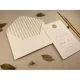 Invitație nuntă simplă dreptunghiulară alb/auriu 12257 Elite