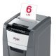Distrugător documente automat REXEL Optimum 100M, P5, micro-cut, 100 coli, cos 34 l, negru-gri