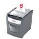 Distrugător documente automat REXEL Optimum 50X, P4, cross-cut (confeti), 50 coli, cos 20 l, negru-gri