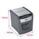 Distrugător documente automat REXEL Optimum 50X, P4, cross-cut (confeti), 50 coli, cos 20 l, negru-gri