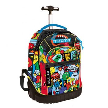 Troller scoală, capacitate 37 l, negru multicolor, Mitama