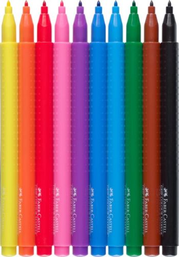 Carioci, set 10 culori grip, Faber-Castell