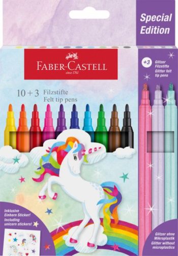Carioci, set 10+3 culori, Unicorni, Faber-Castell