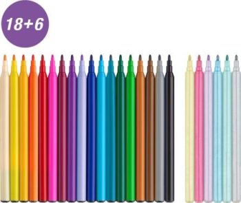 Carioci, set 18+6 culori, Unicorni, Faber-Castell