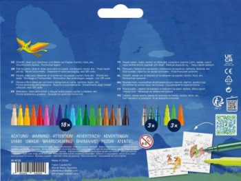 Carioci, set 18+6 culori, Dinozauri, Faber-Castell