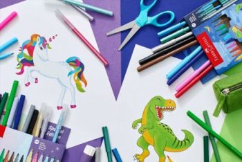 Carioci, set 18+6 culori, Dinozauri, Faber-Castell