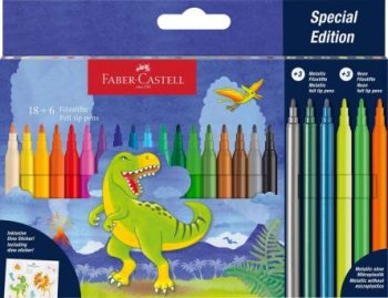 Carioci, set 18+6 culori, Dinozauri, Faber-Castell