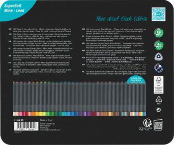 Set creioane colorate, Black Edition, 100 culori, cutie metal, Faber-Castell