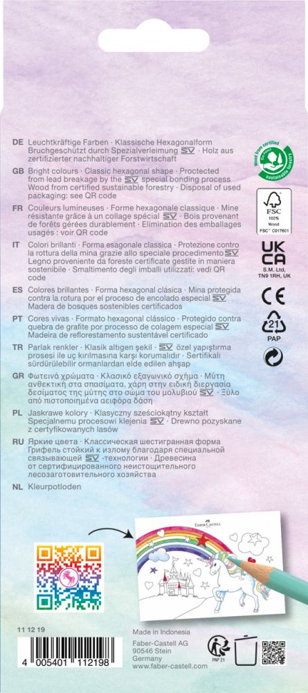 Set creioane colorate, 10 + 3 culori Unicorni, Faber-Castell