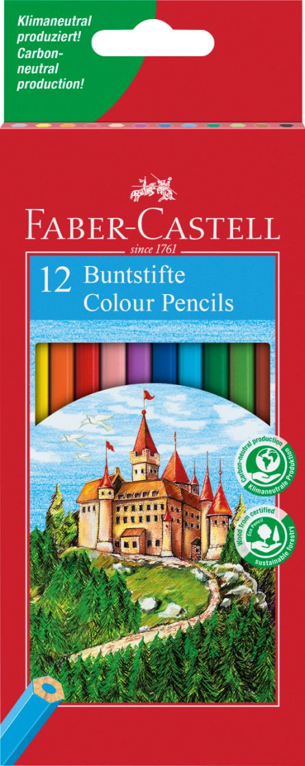 Set creioane colorate, hexagonale, 12 culori, Faber-Castell