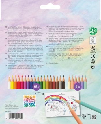 Set creioane colorate, 18 + 6 culori Unicorni, Faber-Castell