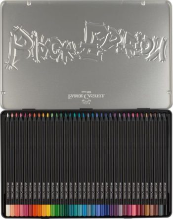 Set creioane colorate, Black Edition, 36 culori, cutie metal, Faber-Castell