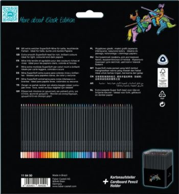 Set creioane colorate, 50 culori, Black Edition, Faber-Castell