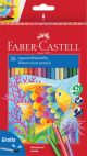 Set creioane colorate acuarela, 36 creioane color + pensulă, Faber-Castell