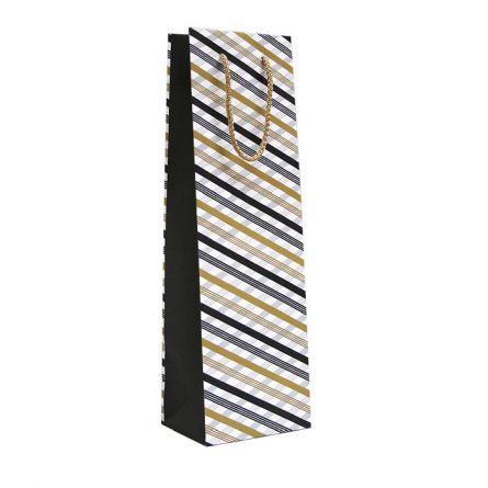 Pungă cadou sticlă Black Gold B cu mânere, 120 x 90 x 390 mm, Rotolux