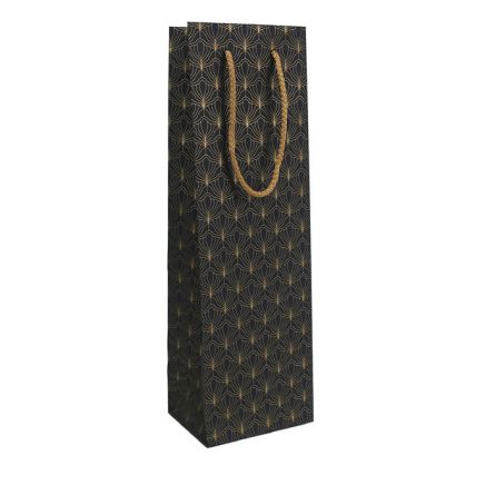 Pungă cadou sticlă Black Gold B cu mânere, 120 x 90 x 390 mm, Rotolux
