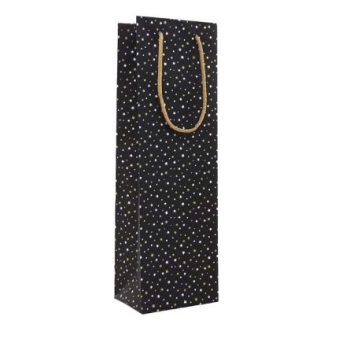 Pungă cadou sticlă Sparkle Stars B cu mânere, 120 x 90 x 390 mm, Rotolux