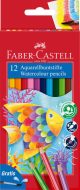 Set creioane colorate, acuarela, 12 culori și pensulă, Faber-Castell