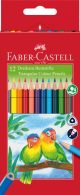 Set creioane colorate triunghiulare, 12 culori și ascuțitoare eco, Faber-Castell