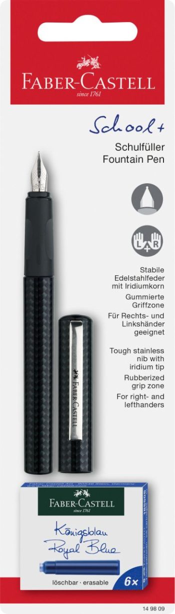 Stilou școlar carbon și 6 cartușe, blister, Faber-Castell