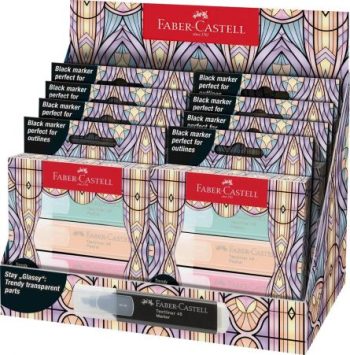 Textmarker set 4 culori pastel, ediție specială glassy, Faber-Castell