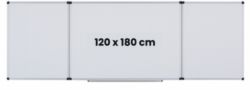 Tablă albă magnetică, triptică, 120×180 cm+2 buc 90×120 cm, cu 5 suprafețe de scris, Optima