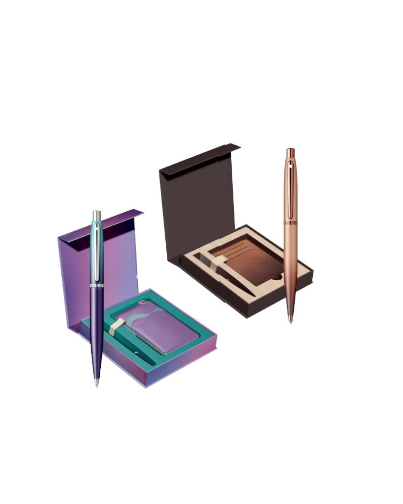 Set pix VFM Expressions Blue sau Coffe, Casetă cadou cu card Holder, Sheaffer