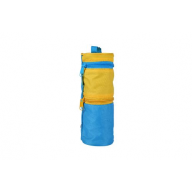 Penar tip etui rotund 2 fermoare albastru/galben, Herlitz