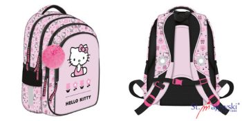 Rucsac ergonomic Hello Kitty Pink 4 fermoare