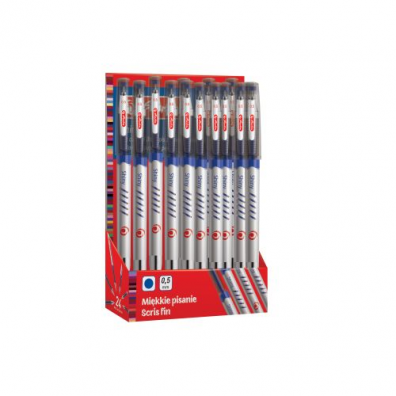 Pix cu gel Shiny, 0,5 mm, albastru, set 24, Herlitz