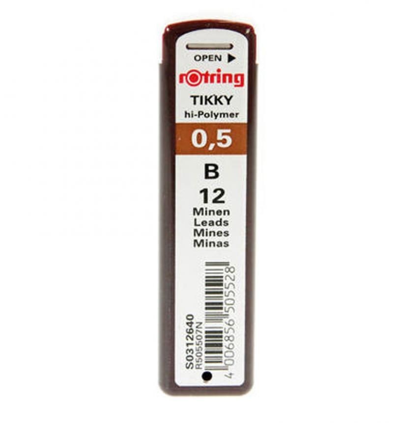Mine grafit 0.5 mm, 12 buc./set, B, Rotring